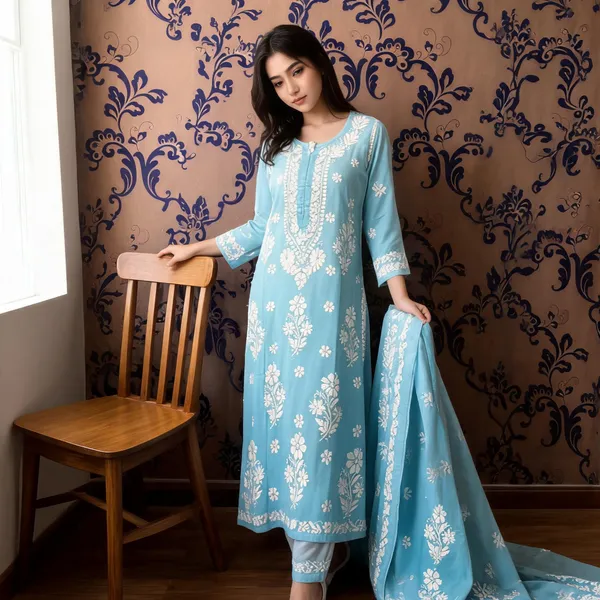 Blue_Cotton_Kurta_Set_For_Women