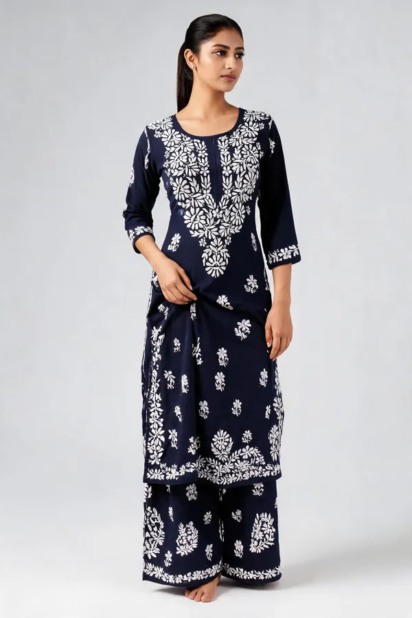 Blue_Cotton_Kurta_Set_For_Women