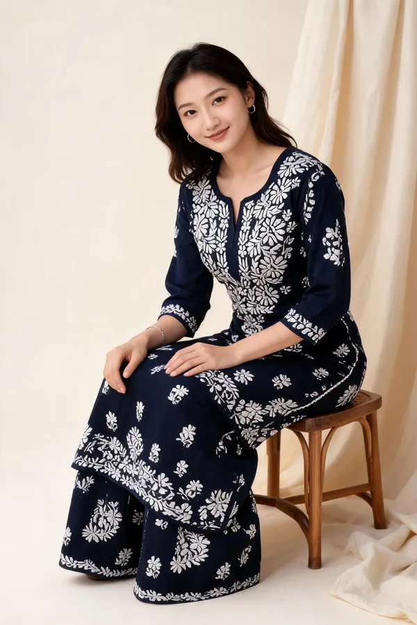 Blue_Cotton_Kurta_Set_For_Women