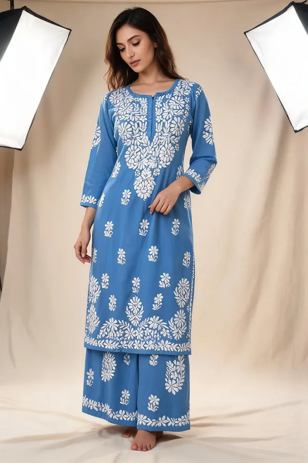 Sky_Blue_Cotton_Kurta_Set_For_Women