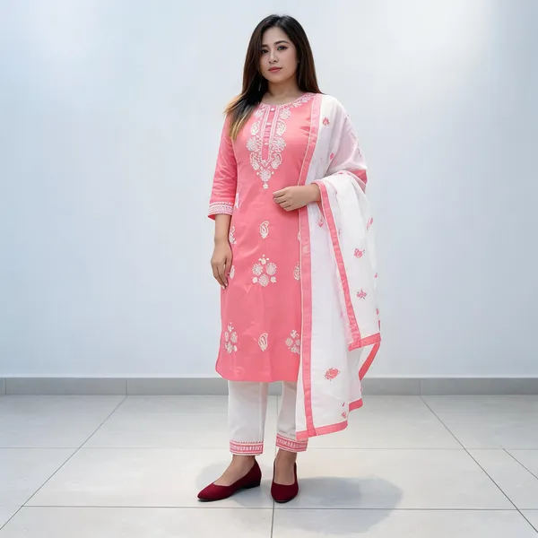 Peach_Cotton_Kurta_Set_For_Women