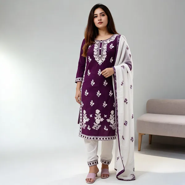 Purple_Cotton_Kurta_Set_For_Women