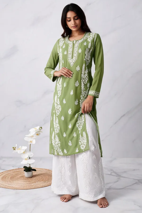 Green_Cotton_Palazzo_Kurta_Set_For_Women