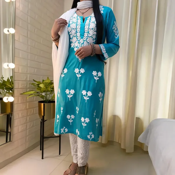 Blue_Cotton_Kurta_Set_For_Women