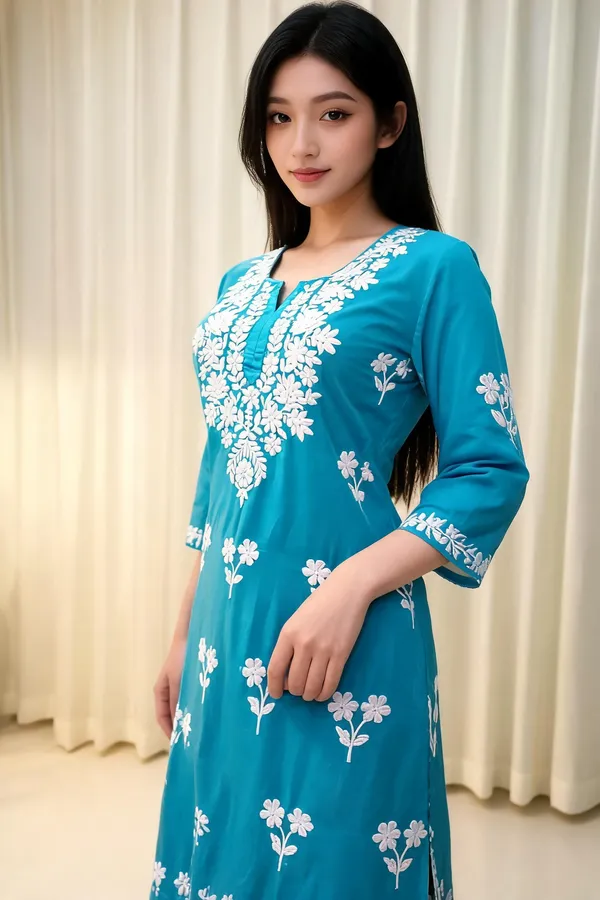 Blue_Cotton_Kurta_Set_For_Women