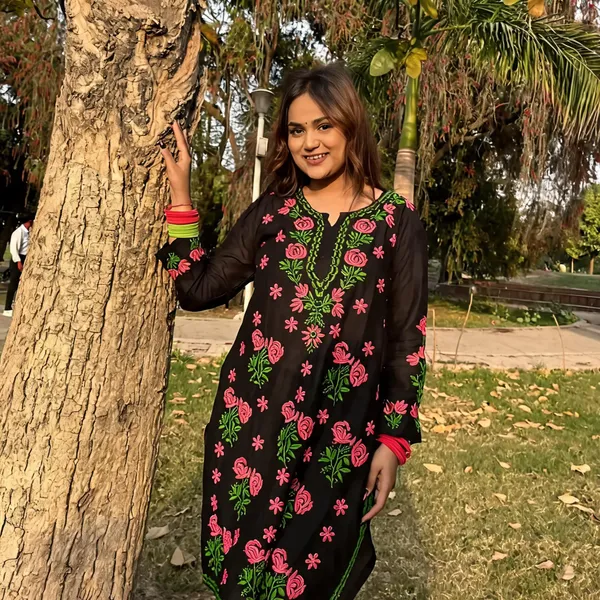 Black_Cotton_Kurta_Set_For_Women
