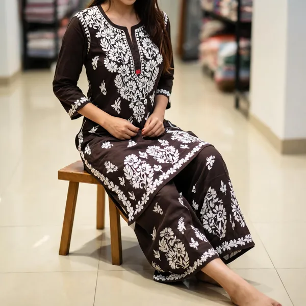 Coffee_&_Black_Cotton_Palazzo_Suit_Set_For_Women