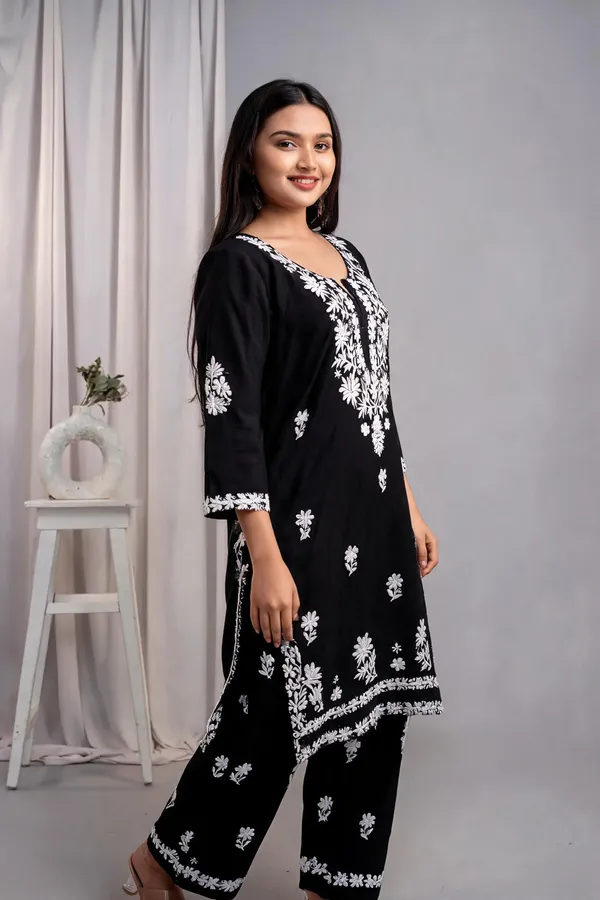 Black_Cotton_Palazzo_Kurta_Set_For_Women
