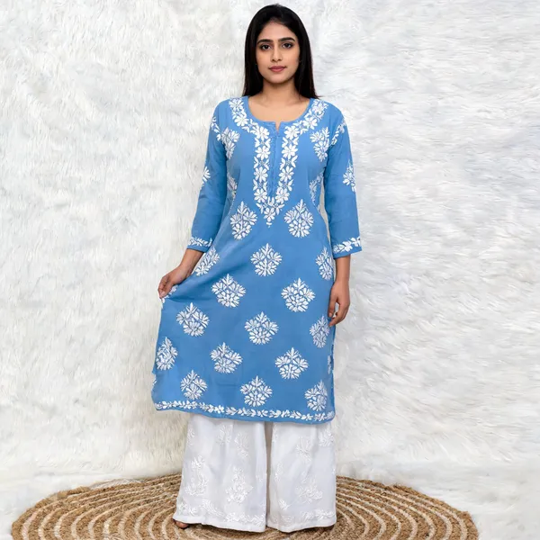 Sky_Blue_Cotton_Kurta_Set_For_Women