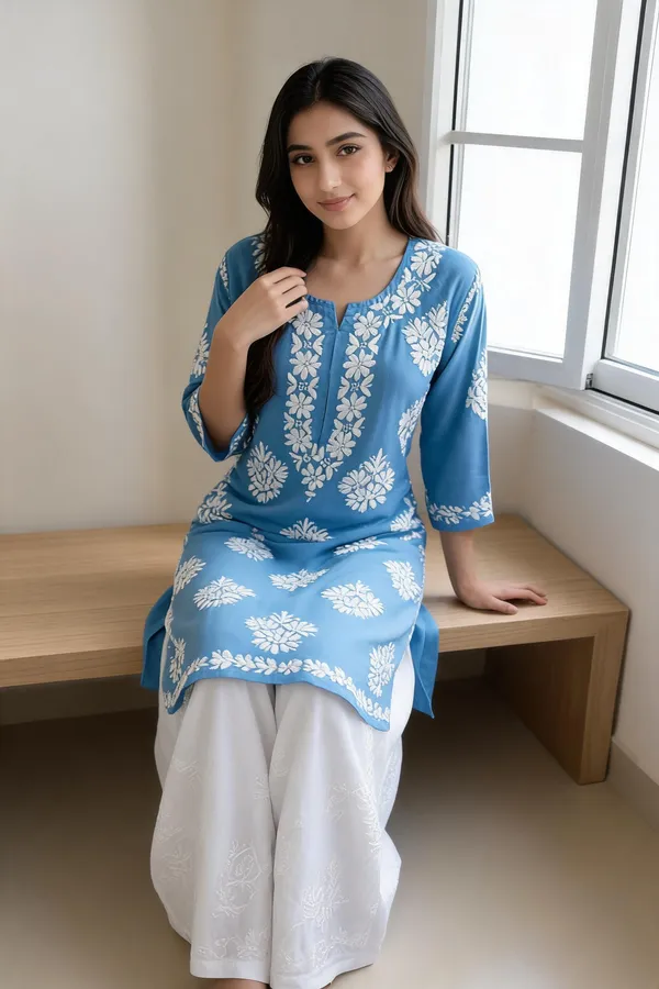Sky_Blue_Cotton_Kurta_Set_For_Women
