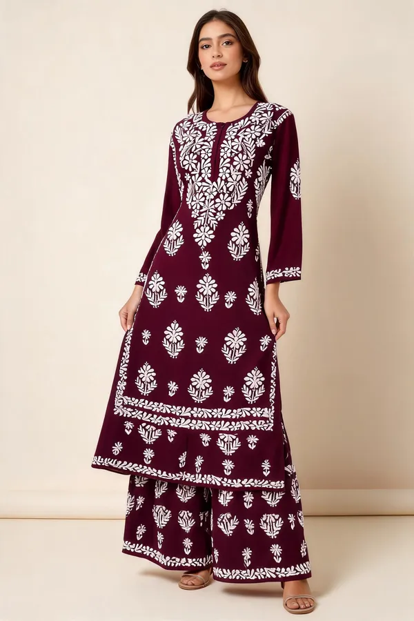 Wine_Cotton_Palazzo_Suit_Set_For_Women