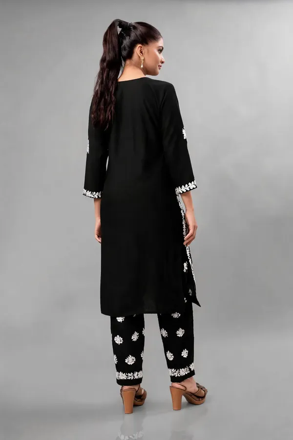 Black_Cotton_Palazzo_Kurta_Set_For_Women
