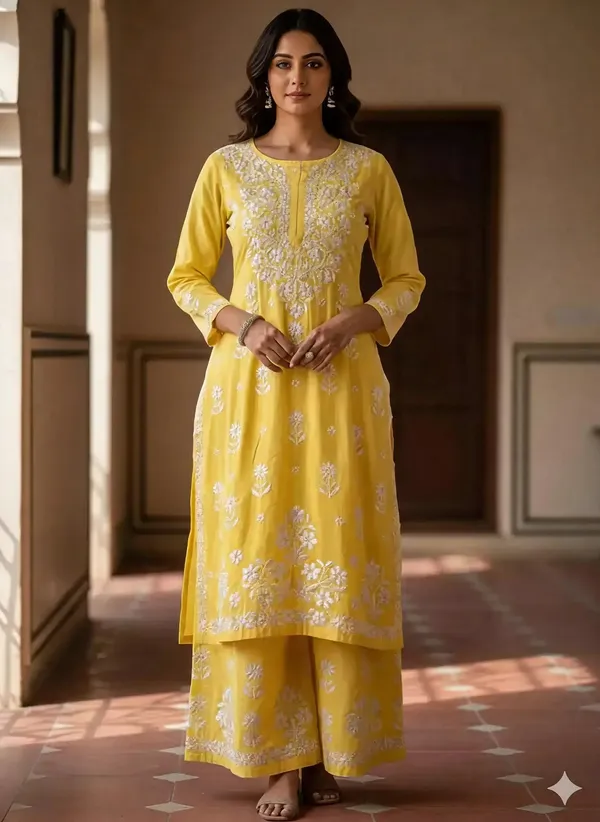 Lemon_Cotton_Palazzo_Kurta_Set_For_Women