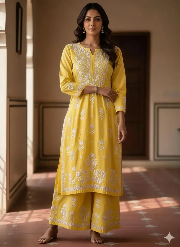 Lemon_Cotton_Palazzo_Kurta_Set_For_Women