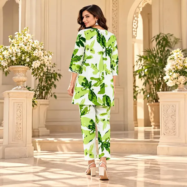Green_Cotton_Kurta_Set_For_Women
