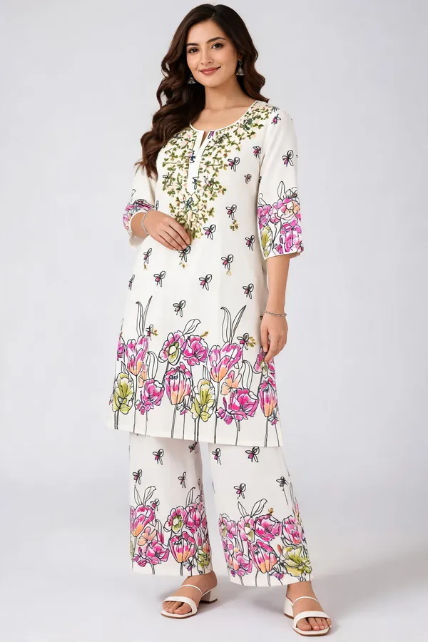 White_Cotton_Palazzo_Suit_Set_For_Women
