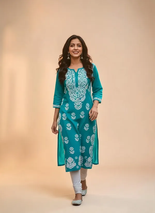 Blue_Cotton_Kurta_Set_For_Women