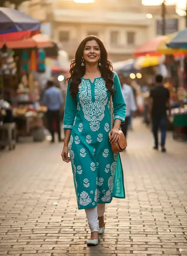 Blue_Cotton_Kurta_Set_For_Women
