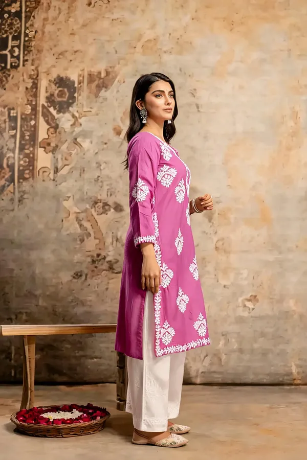 Magenta_Cotton_Kurta_Set_For_Women