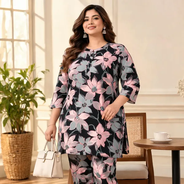 Black_Cotton_Kurta_Set_For_Women