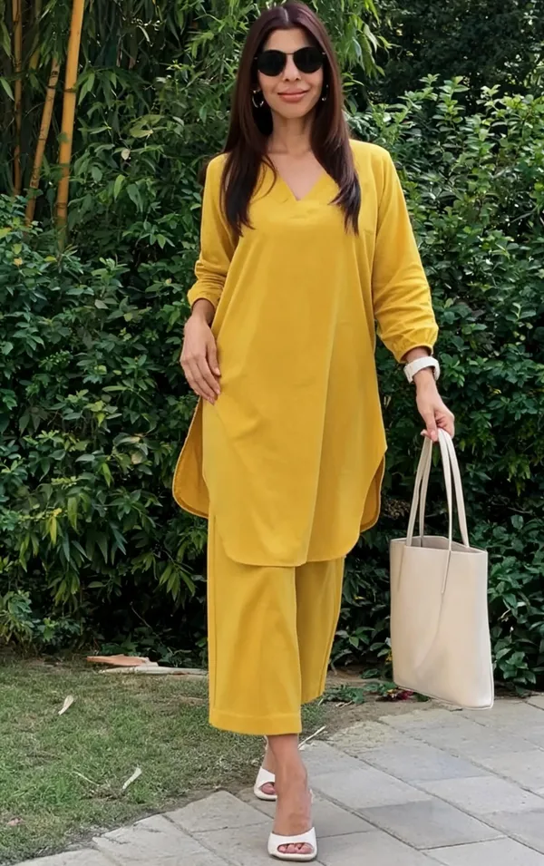 Yellow_Cotton_Kurta_Set_For_Women
