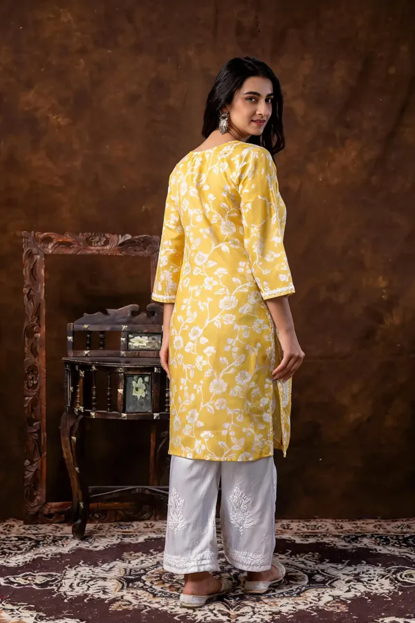 Yellow_Cotton_Kurta_Set_For_Women