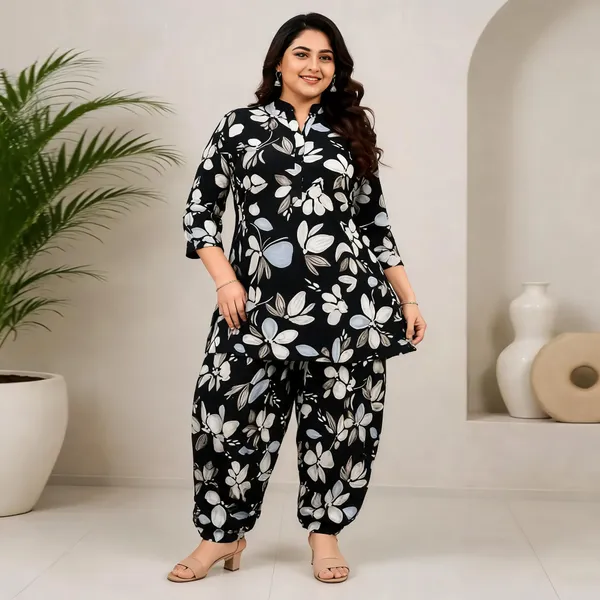 Black_Cotton_Kurta_Set_For_Women