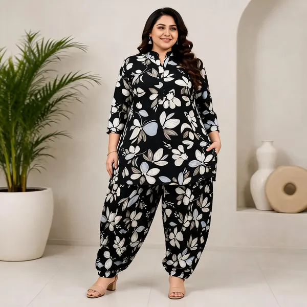 Black_Cotton_Kurta_Set_For_Women