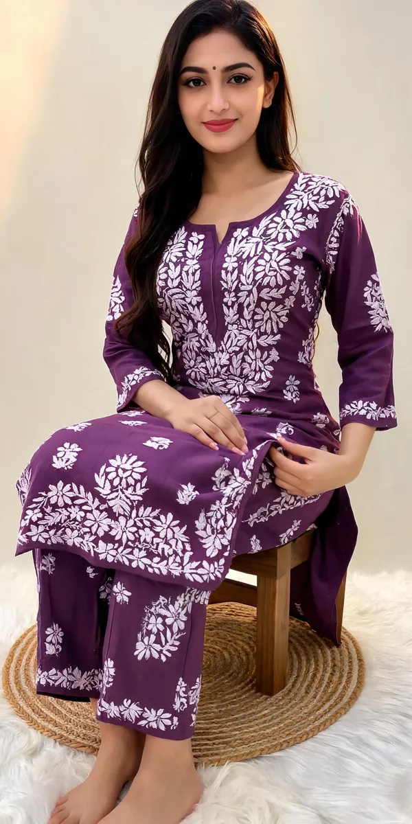 Magenta_Cotton_Kurta_Set_For_Women
