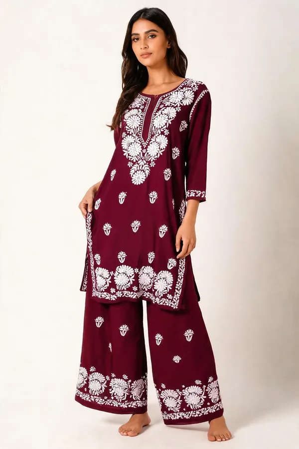 Wine_Cotton_Palazzo_Suit_Set_For_Women