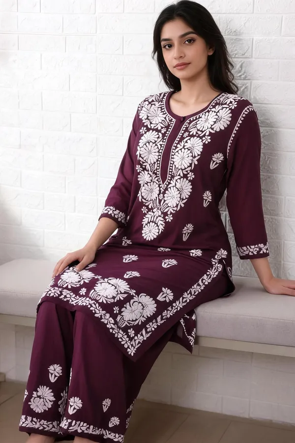 Wine_Cotton_Palazzo_Suit_Set_For_Women