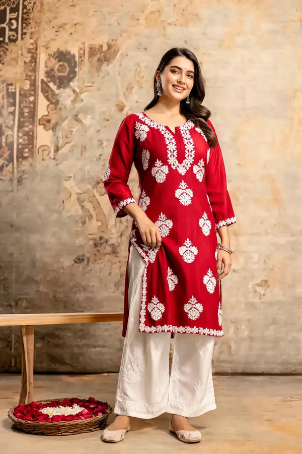 Maroon_Cotton_Palazzo_Kurta_Set_For_Women