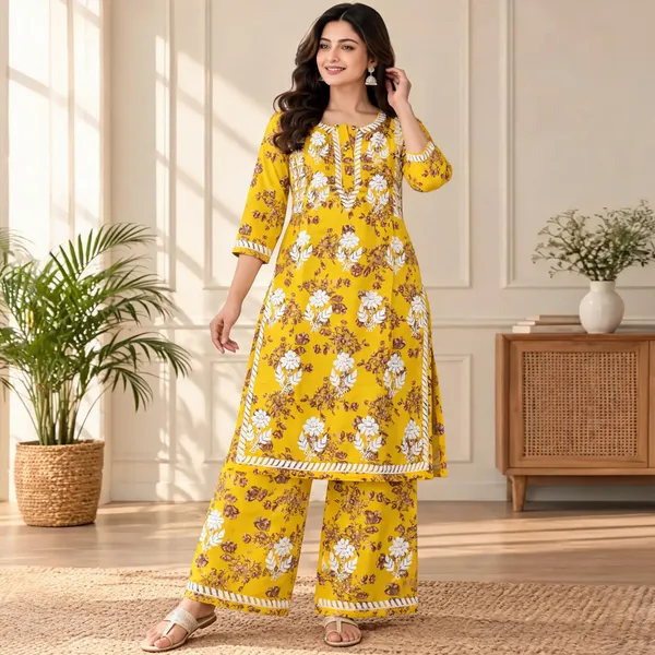 Yellow_Cotton_Palazzo_Suit_Set_For_Women