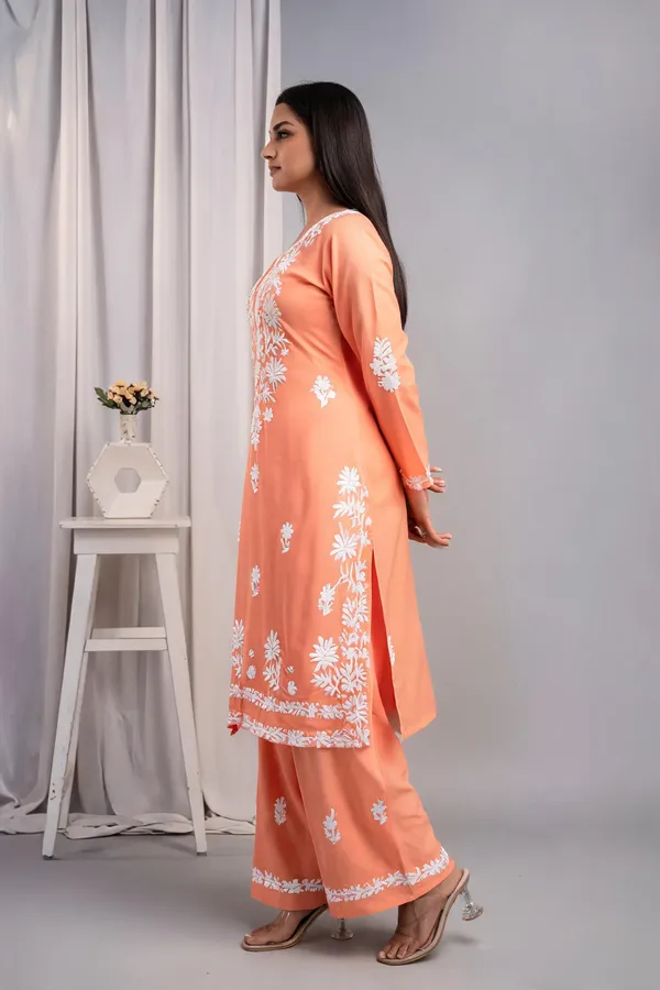Peach_Cotton_Palazzo_Kurta_Set_For_Women