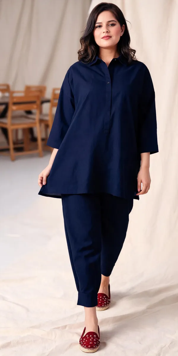 Blue_Cotton_Kurta_Set_For_Women