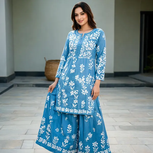 Sky_Blue_Cotton_Palazzo_Kurta_Set_For_Women