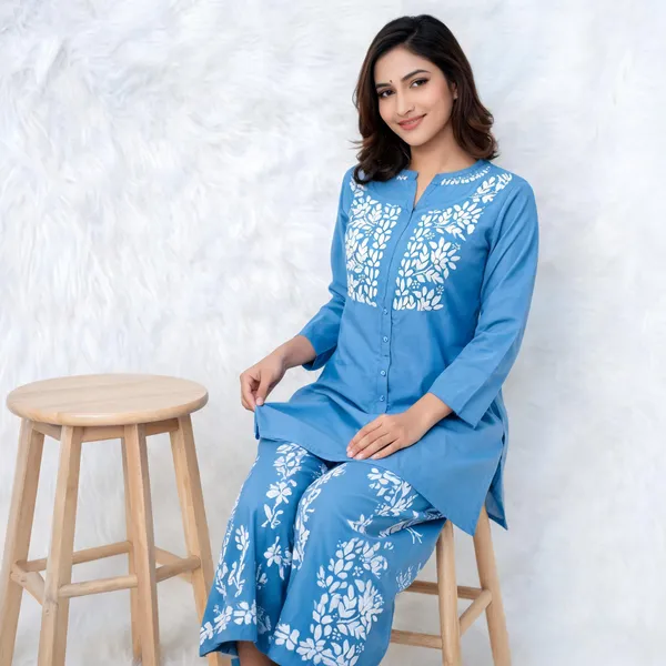 Sky_Blue_Cotton_Palazzo_Kurta_Set_For_Women