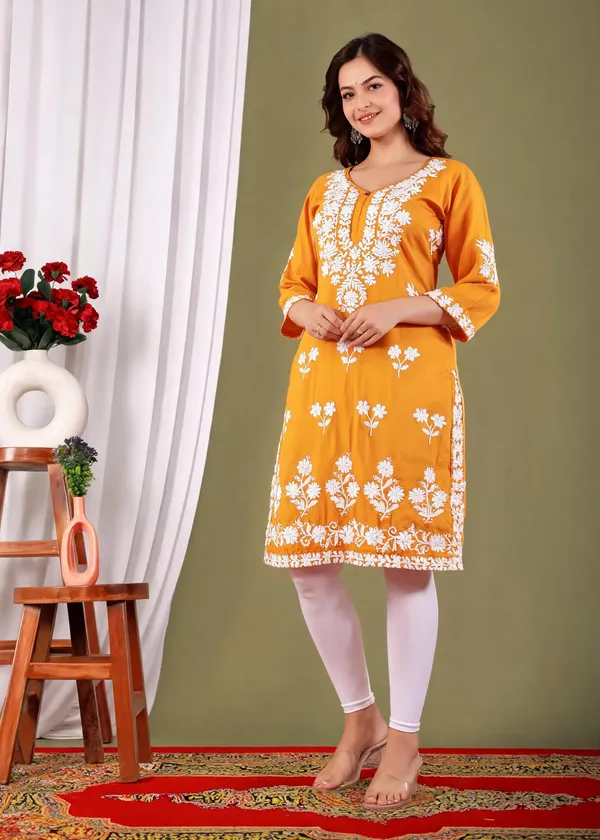 Yellow_Cotton_Kurta_Set_For_Women