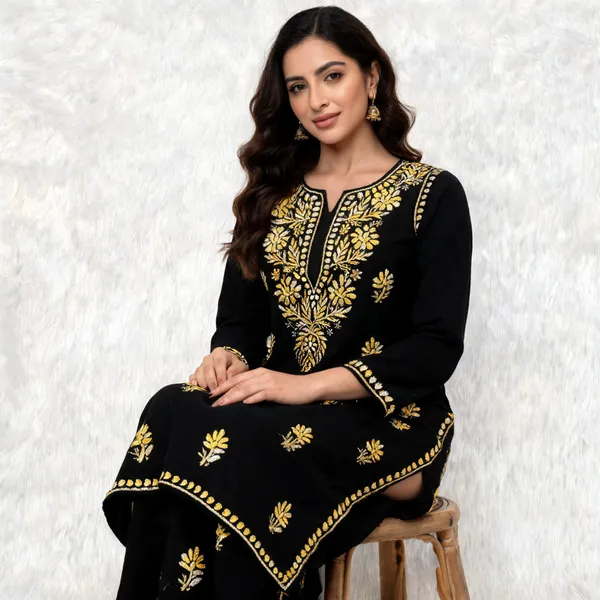 Black_Cotton_Kurta_Set_For_Women