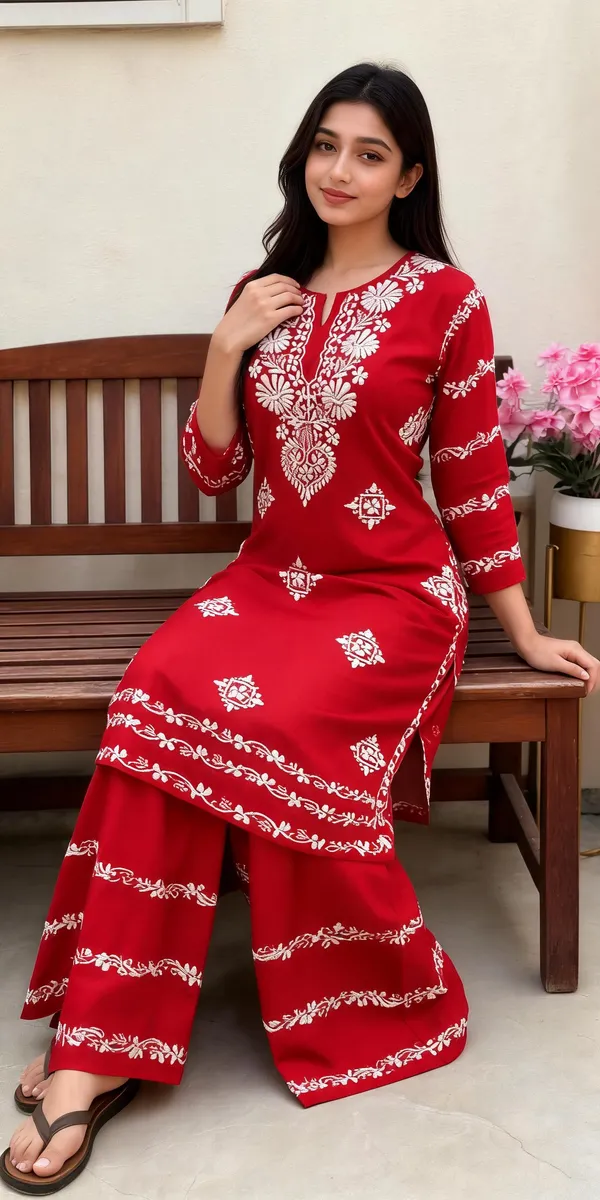 Red_Cotton_Palazzo_Suit_Set_For_Women