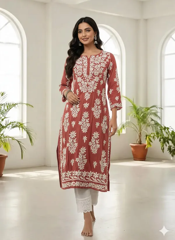Orange_Cotton_Kurta_Set_For_Women