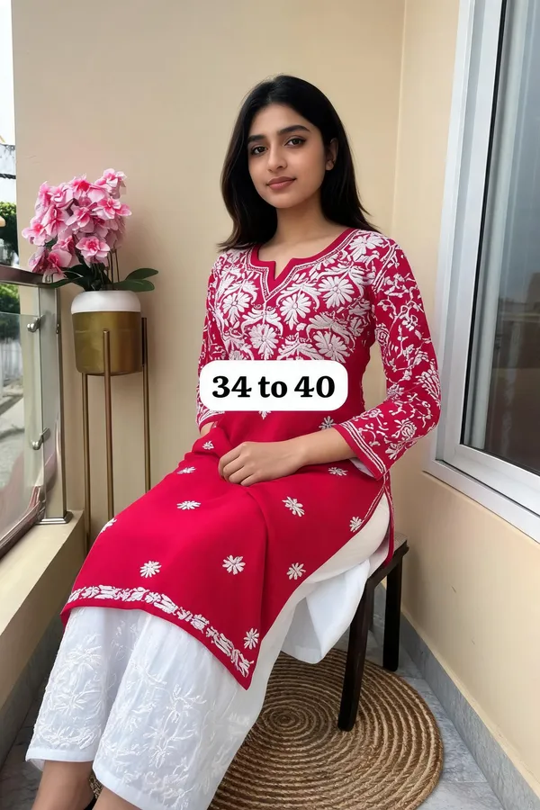 Red_Cotton_Palazzo_Kurtis_For_Women