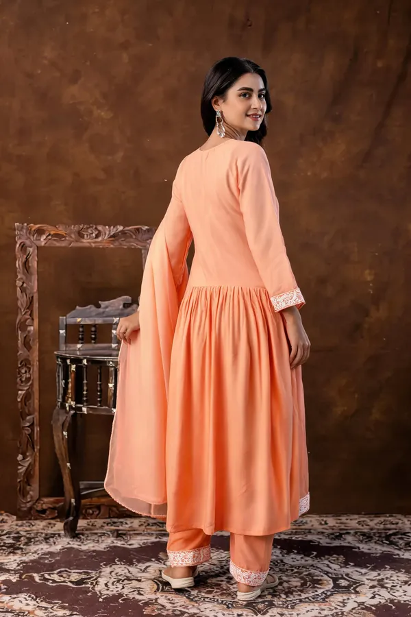 Peach_Cotton_Kurta_Set_For_Women