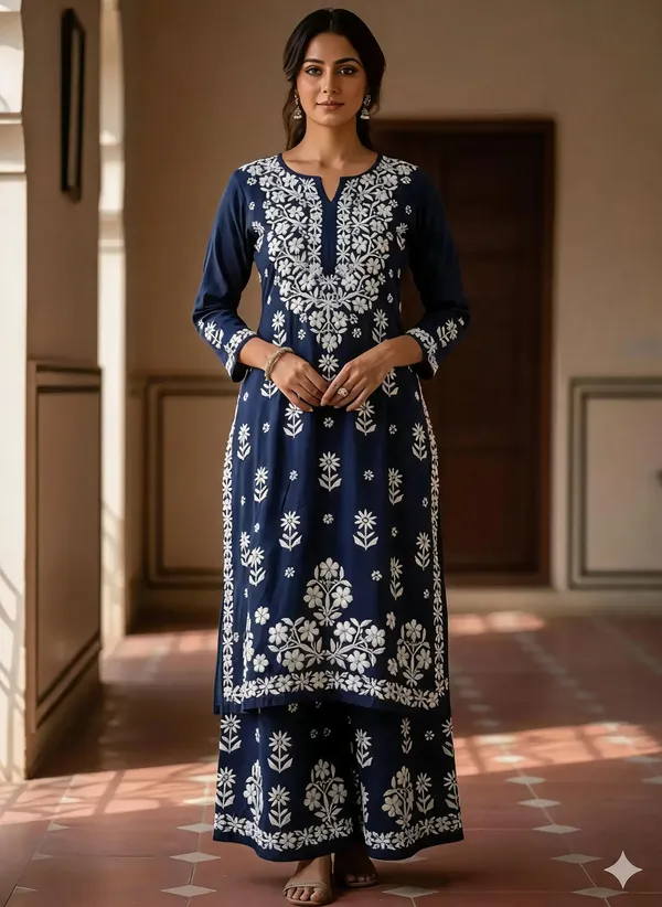 Blue_Cotton_Palazzo_Kurta_Set_For_Women