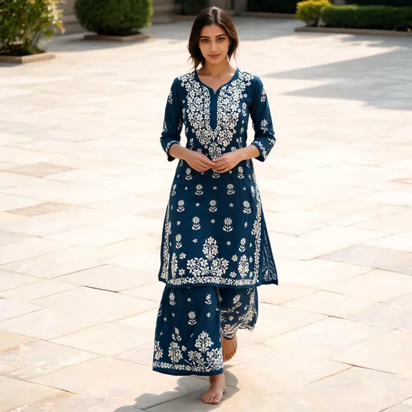 Blue_Cotton_Palazzo_Kurta_Set_For_Women