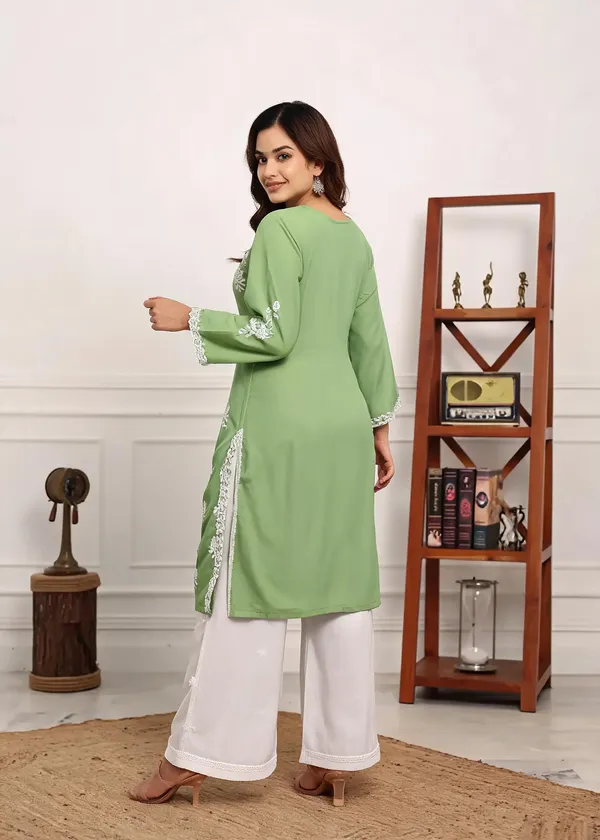 Green_Cotton_Kurta_Set_For_Women