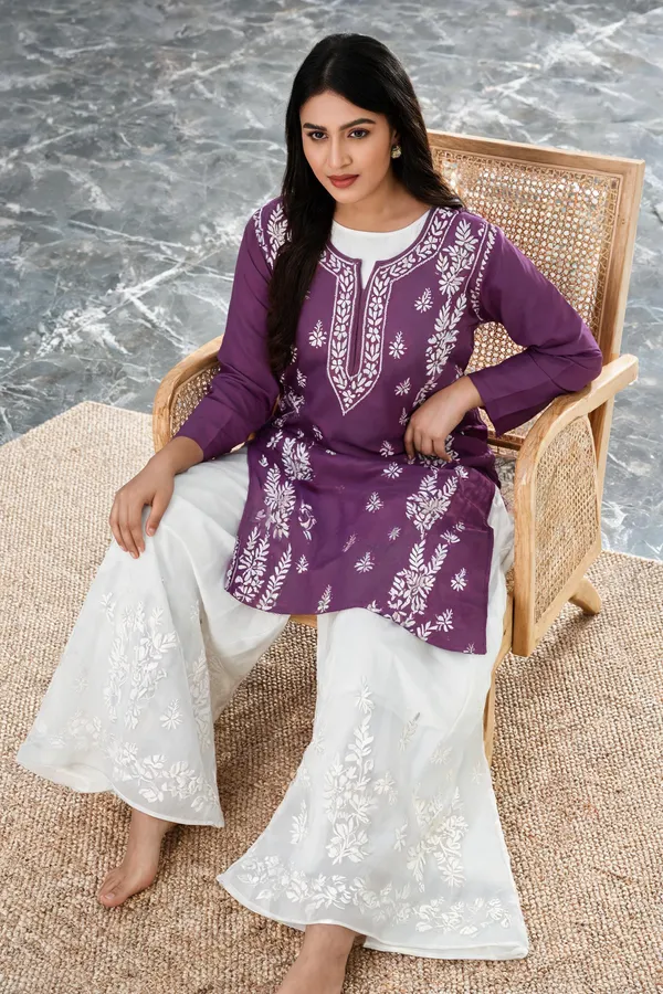 Magenta_Cotton_Palazzo_Kurta_Set_For_Women