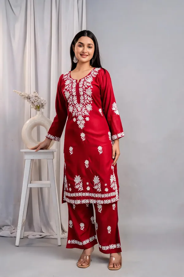 Maroon_Cotton_Palazzo_Kurta_Set_For_Women