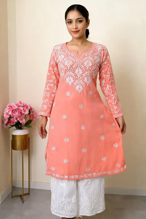 Peach_Cotton_Palazzo_Kurtis_For_Women