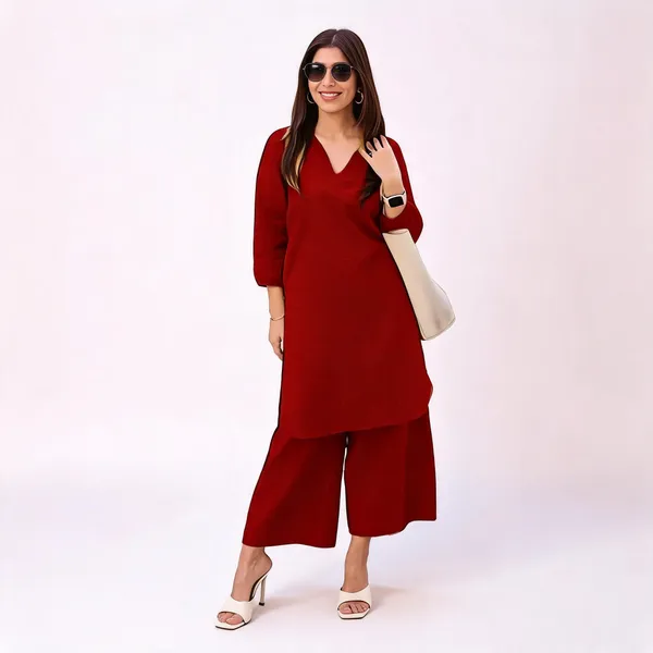 Maroon_Cotton_Kurta_Set_For_Women